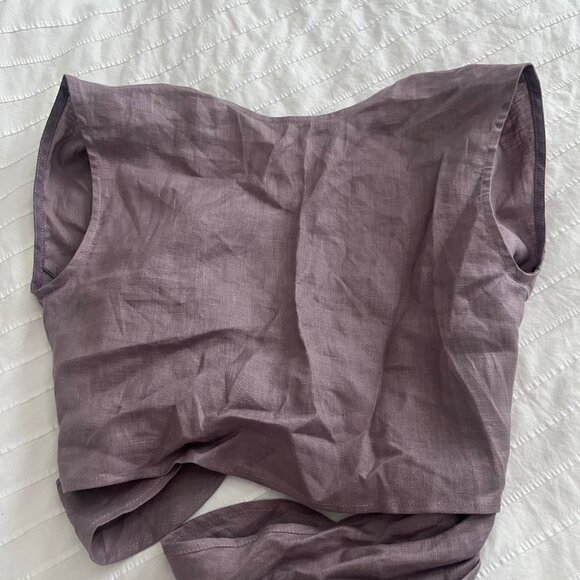 Whimsy + Row Valentino Linen Wrap Top Size Small - Picture 6 of 6